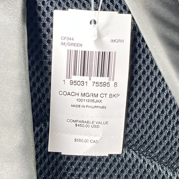 COACH Court Backpack Olive Green Leather Monogram Logo main image 7